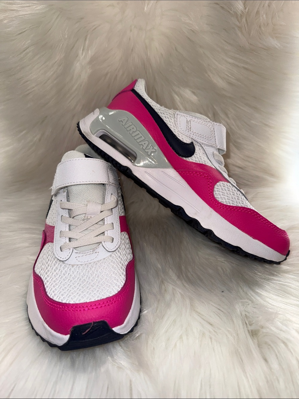 Nike Kids White & Hot Pink Air Max Accent Sneakers